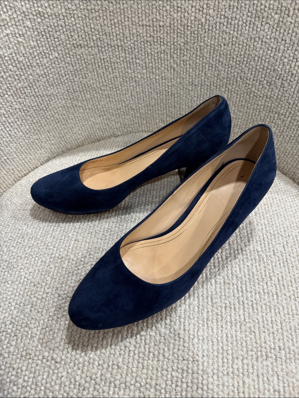 Cole Haan Navy Suede Round-Toe Ballet Flats